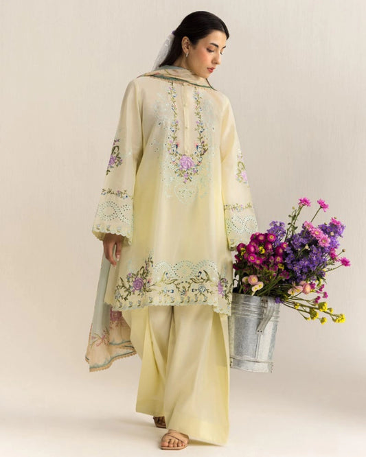 Coco By Zara Shahjahan Embroidered Lawn 3-Piece Unstitched Suit (Kian-8A)