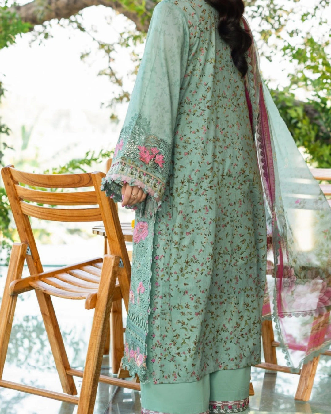 ELAF PREMIUM - Chikankari - Prints Collection with Chiffon (unstitched)