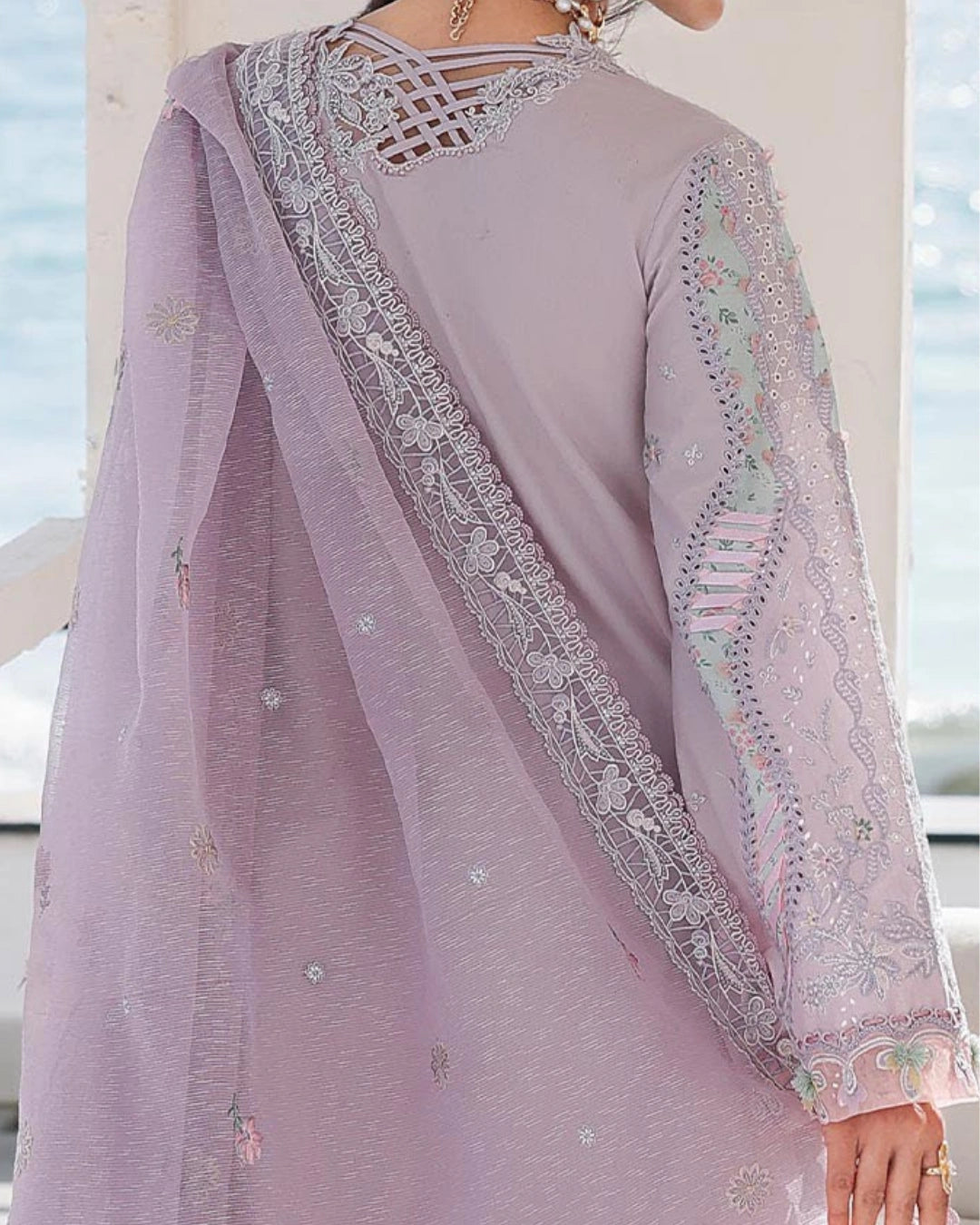 Qalamkar 3-Piece Chikankari Embroidered Luxury Lawn Suit (Unstitched) SA #11