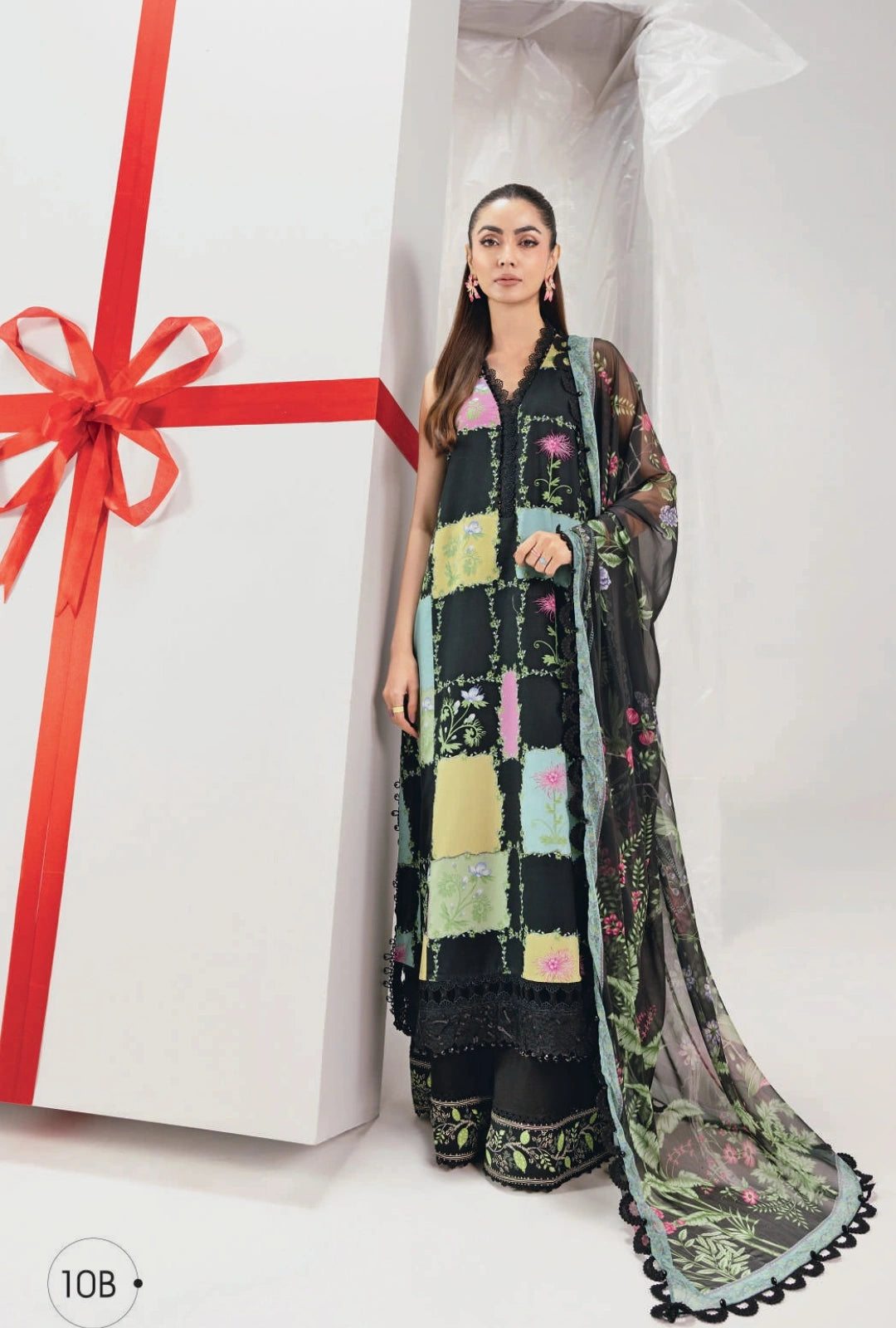 MariaB MBasics Printed & Embroidered Lawn Unstitched 3 Piece Suit (unstitched)