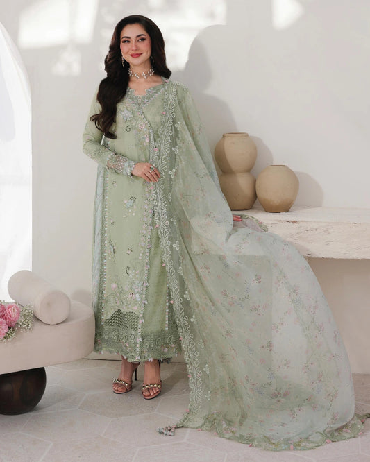 Qalamkar 3-Piece Chikankari Embroidered Luxury Lawn Suit (Unstitched) SA #12