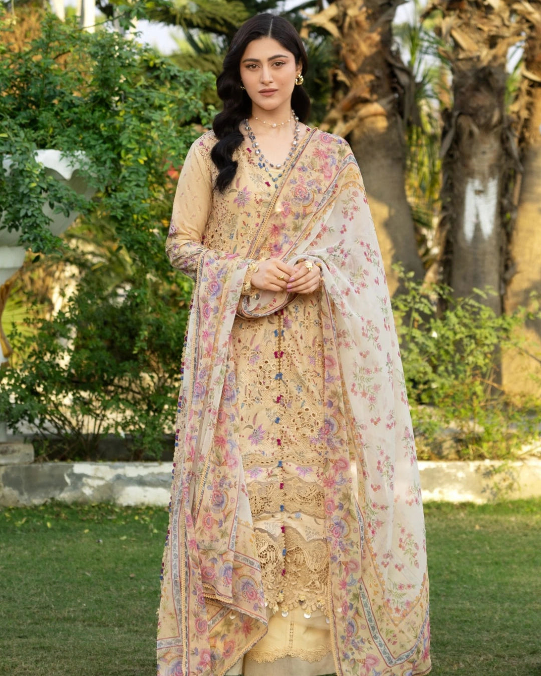 ELAF PREMIUM - Chikankari - Prints Collection with Chiffon (unstitched)