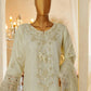 Shaadmaani By HZ 3 Piece Luxury Embroidered Formal Suit Cream Butter (HZK-217)