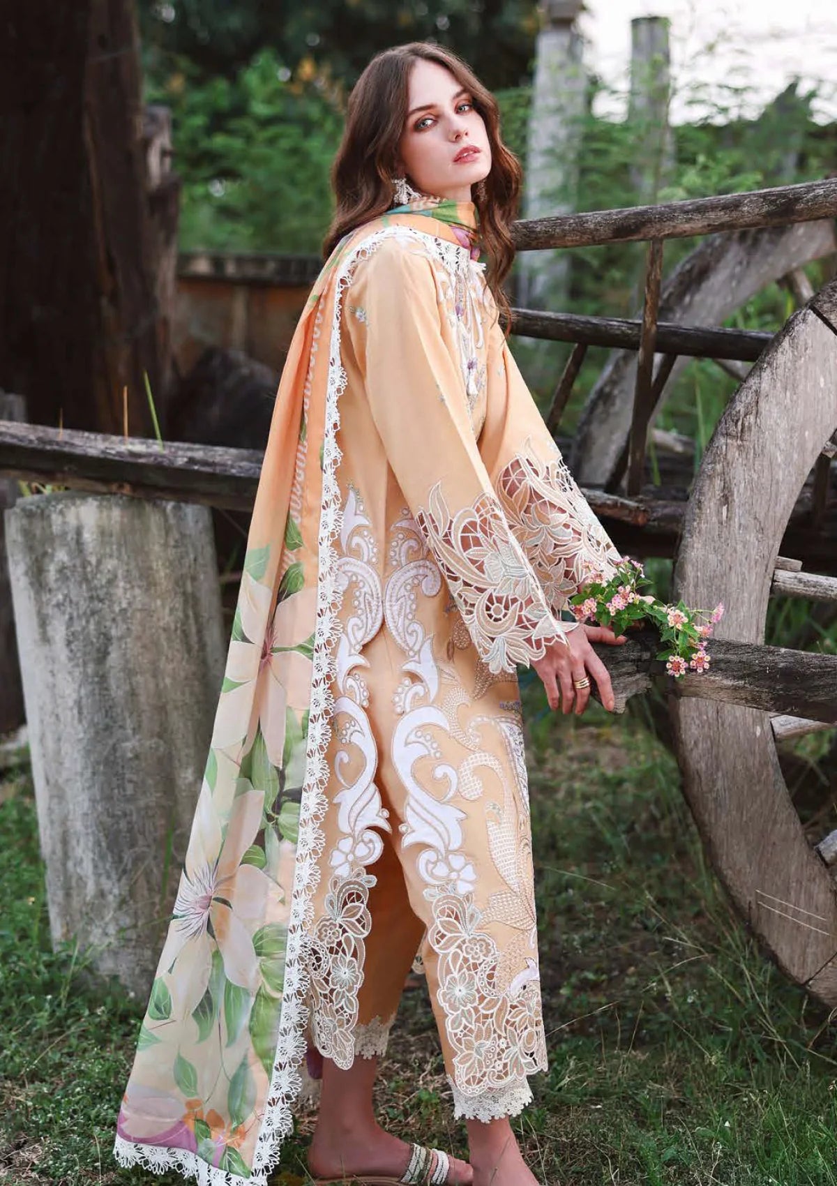 Hemline By Mushq - Secret Garden 26 Unstitched Suit (Wisteria Veil)
