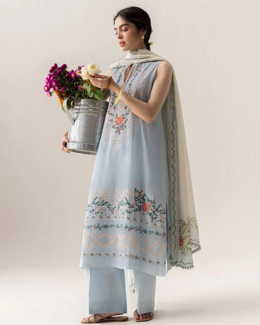Coco By Zara Shahjahan Embroidered Lawn 3-Piece Unstitched Suit (Kian-8B)