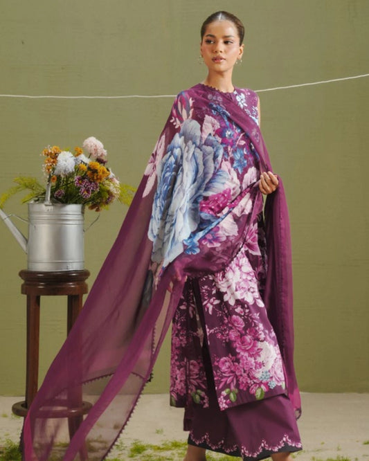 COCO Prints | 3-Piece Digital Printed Lawn Suit | (Unstitched) AERO-6B