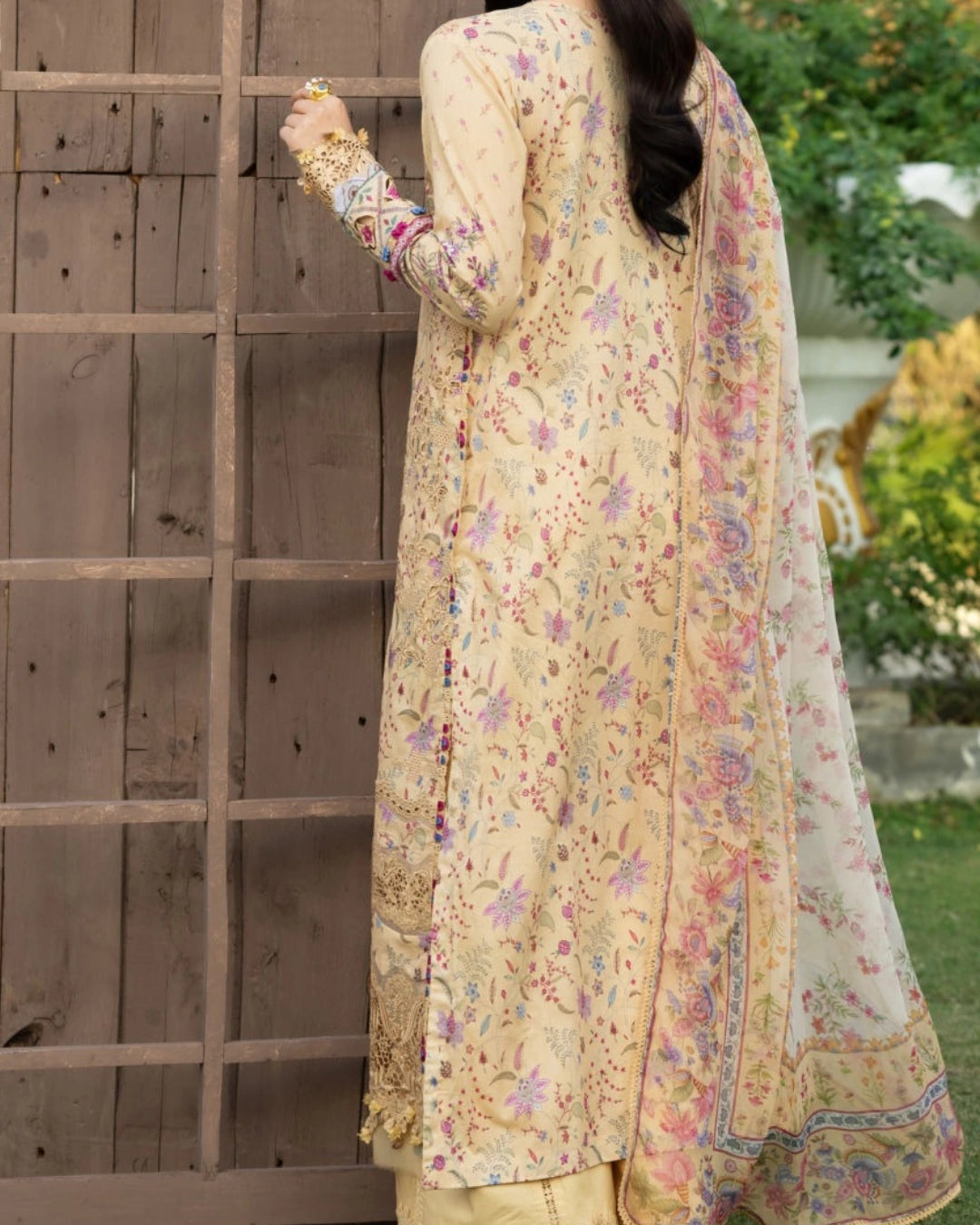 ELAF PREMIUM - Chikankari - Prints Collection with Chiffon (unstitched)