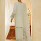 Shaadmaani By HZ 3 Piece Luxury Embroidered Formal Suit Cream Butter (HZK-217)