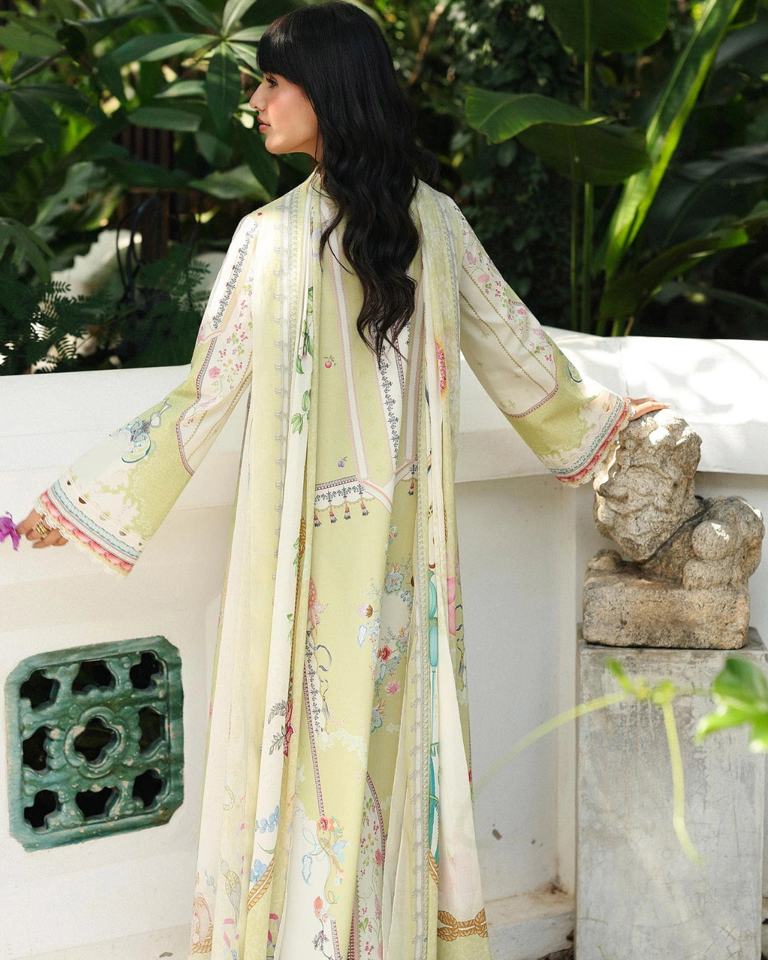 Qalamkar Qprints | Digital Printed Lawn Chikankari Embroidered Unstitched Suit | VAILA
