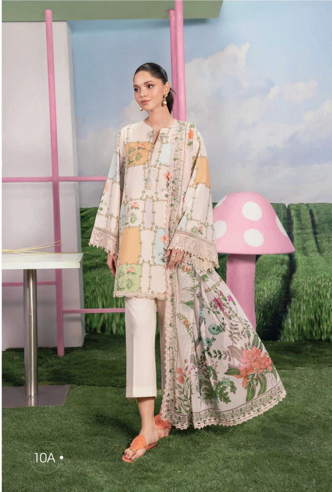 MariaB MBasics Printed & Embroidered Lawn Unstitched 3 Piece Suit (unstitched)