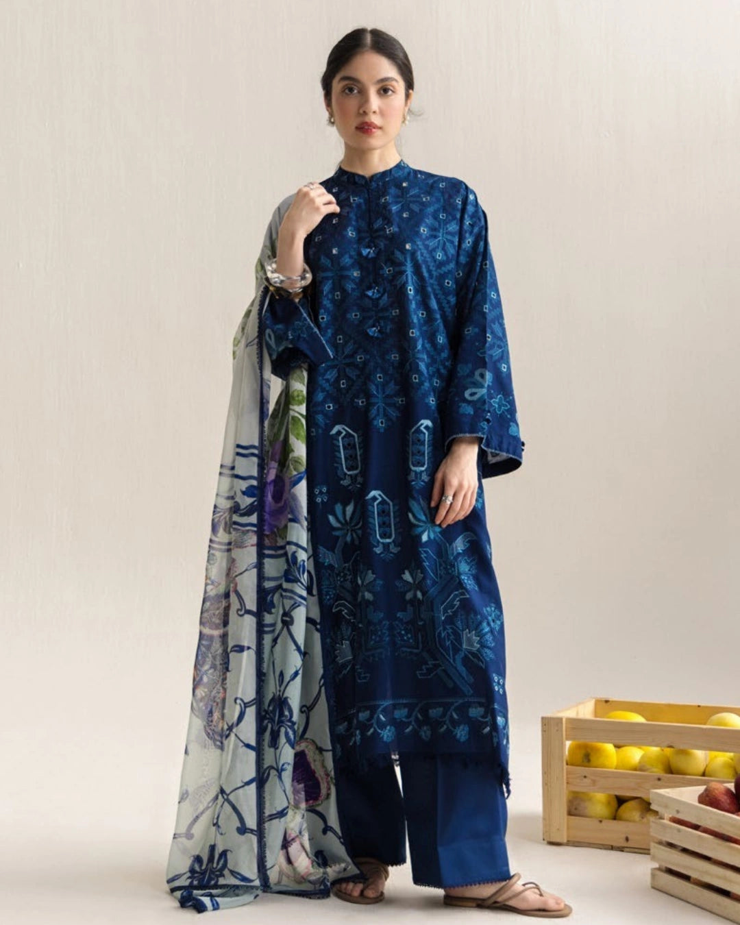 Coco By Zara Shahjahan Embroidered Lawn 3-Piece Unstitched Suit (Soren-9A)