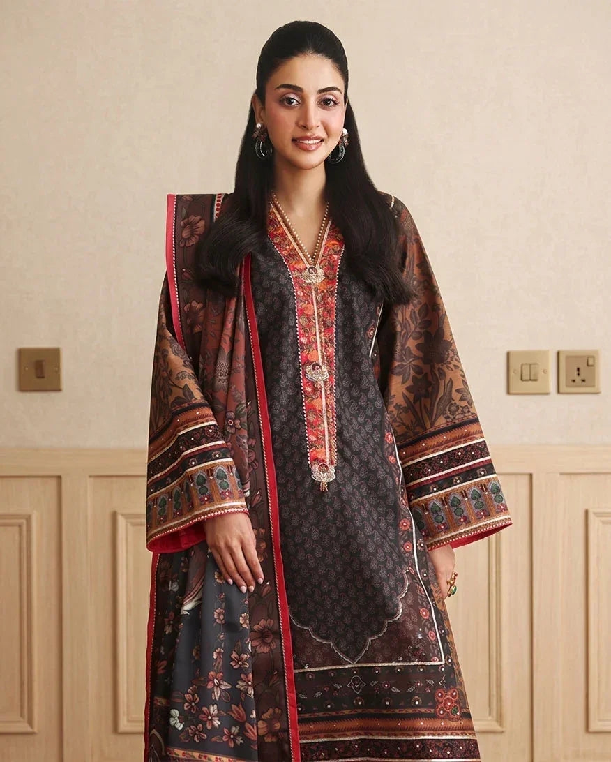 Hemline by Mushq Nirvana 26 Embroidered 3-Piece Unstitched Suit (Effortlessly Me)