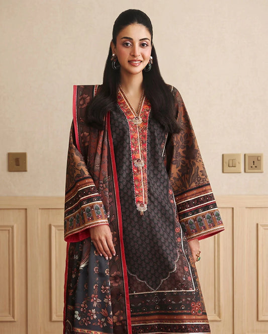Hemline by Mushq Nirvana 26 Embroidered 3-Piece Unstitched Suit (Effortlessly Me)