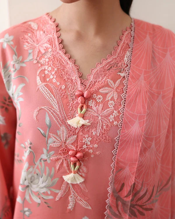 Roheenaz Éclat | Azalea Grace | Unstitched 3 Piece Lawn Suit (Printed & Embroidered)