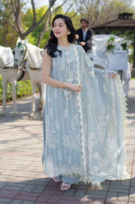 Rang Rasiya- Embroidered Lawn 3PC Unstitched Suit with Net Dupatta (Ayla)