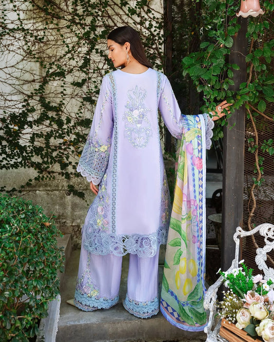 Mushq A Moi Luxury Lawn ’26 | Embroidered 3-Piece Unstitched Suit (Sweet Confession)