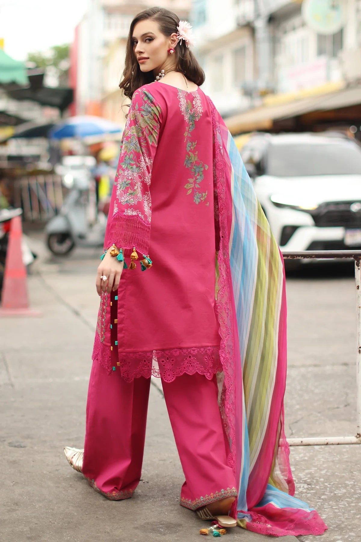 Charizma Signature Embroidered Printed Lawn 3 Piece Unstitched Suit (CS6-04)