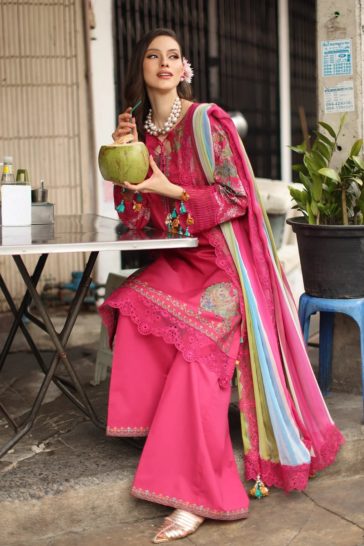 Charizma Signature Embroidered Printed Lawn 3 Piece Unstitched Suit (CS6-04)