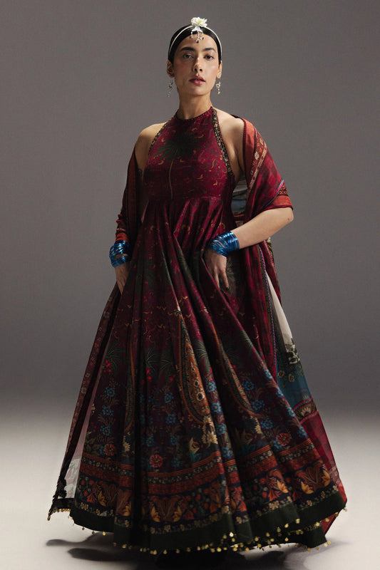 Anarkali by Zara Shahjahan Unstitched Digital Printed Pima Lawn Suit (Firdaus-D6)