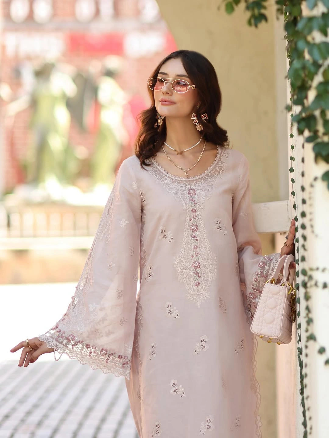 Noor Luxe Chikankari 3-Piece Unstitched Lawn Embroidered Suit (D7 - A)