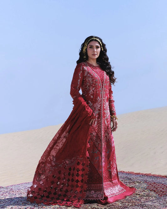Nureh Aman – NE-04 | Luxury Chikankari & Laser-Cut Lawn 3-Piece Suit
