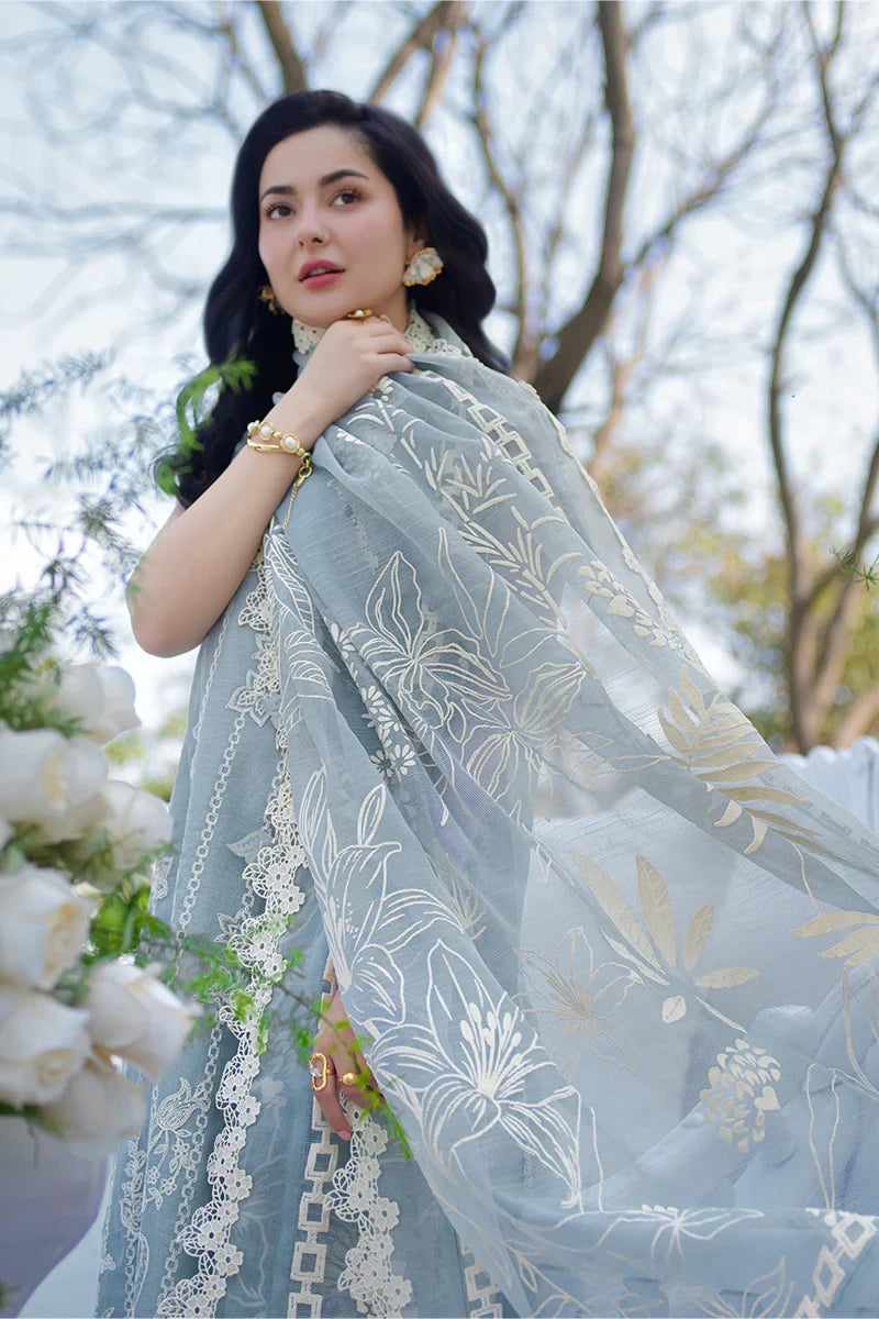 Rang Rasiya- Embroidered Lawn 3PC Unstitched Suit with Net Dupatta (Ayla)