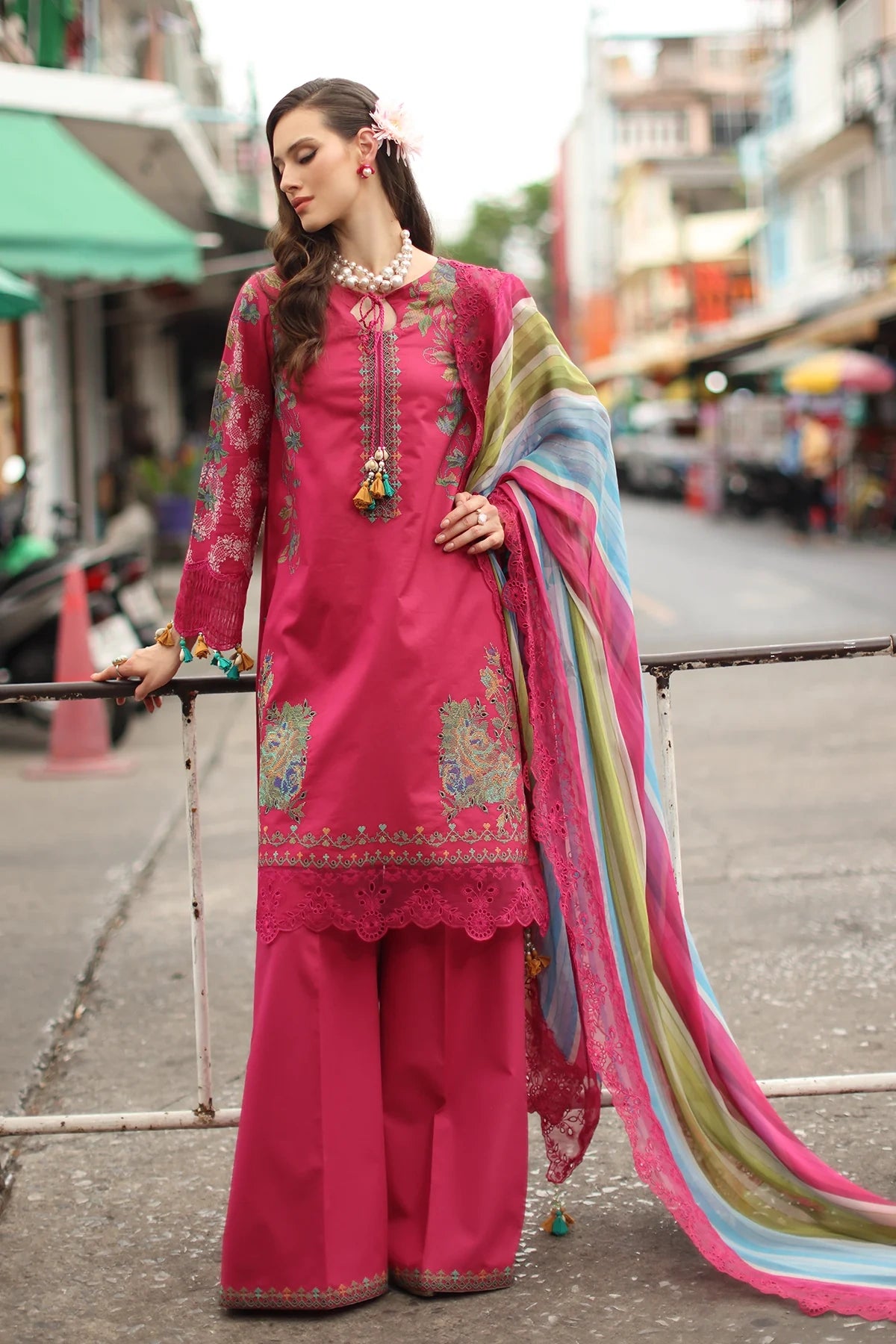 Charizma Signature Embroidered Printed Lawn 3 Piece Unstitched Suit (CS6-04)