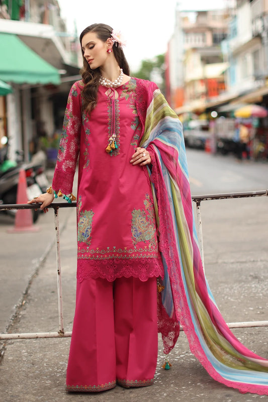 Charizma Signature Embroidered Printed Lawn 3 Piece Unstitched Suit (CS6-04)