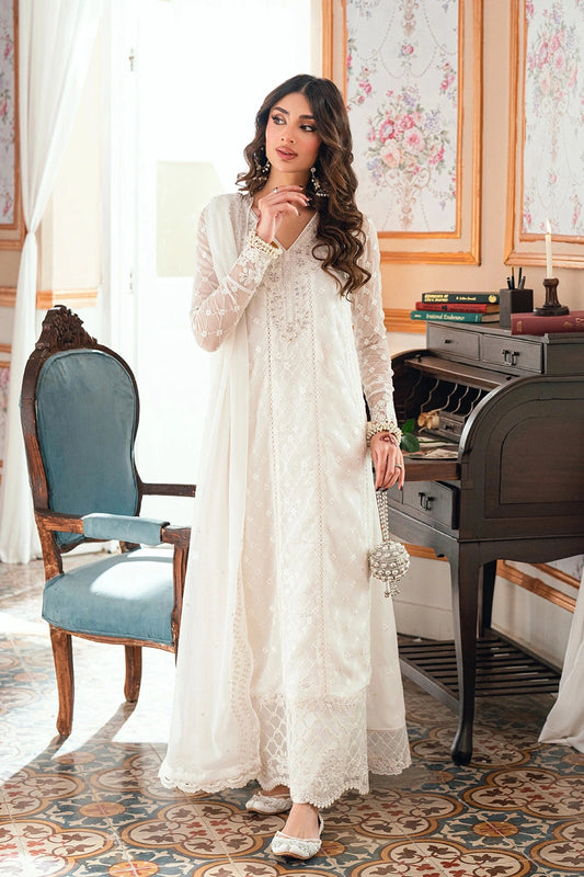 AZURE - EID ENSEMBLES unstitch chiffon 3 pc suite (Magnolia)