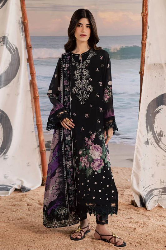 Nureh Embroidered & Printed Lawn paired Stitched 3 Piece Suit (NP-769)