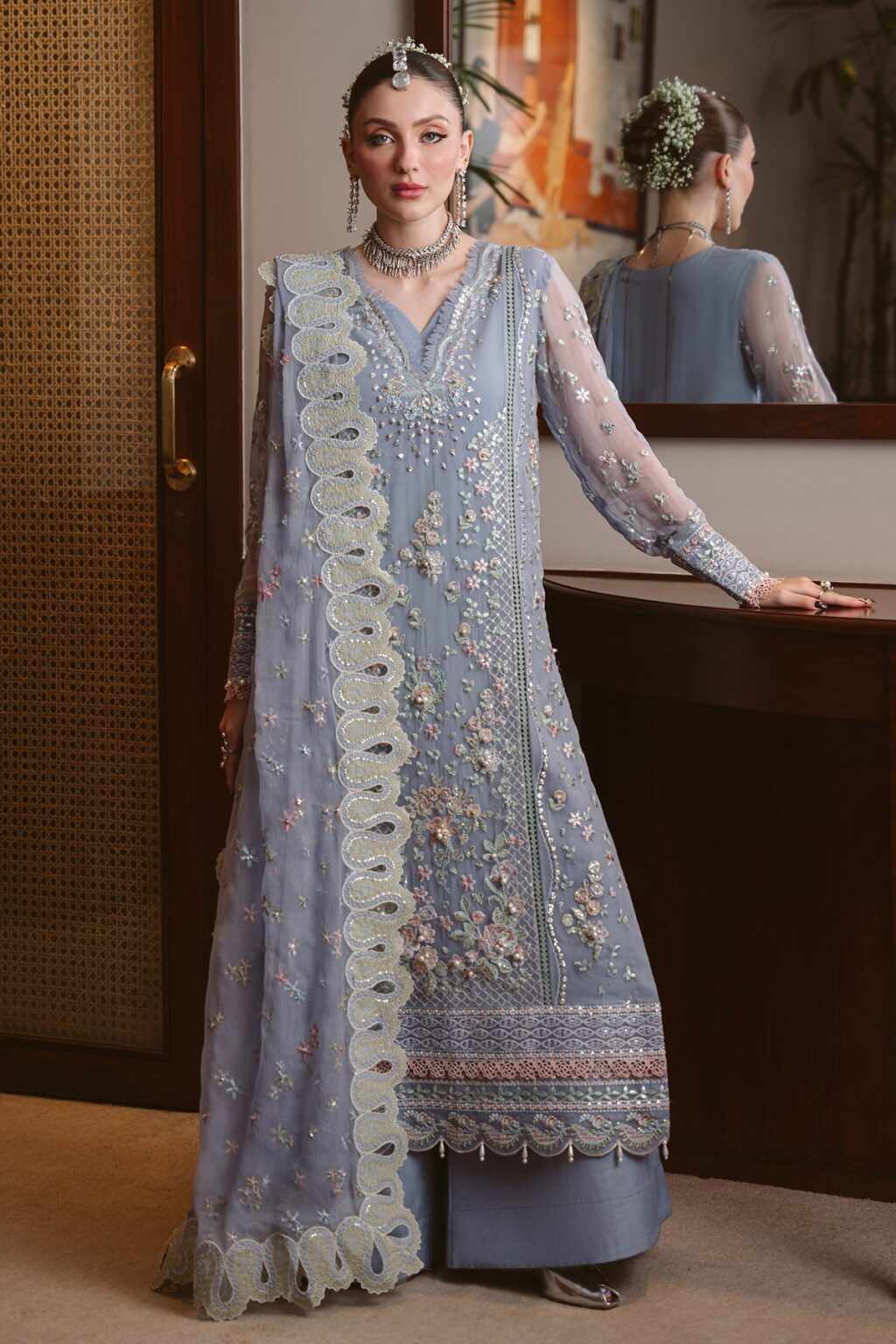 Elaya by Nureh Embroidered Luxury Chiffon Unstitched 3 Piece Suit (NEL-94)