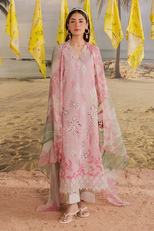 Nureh Embroidered & Printed Lawn paired Stitched 3 Piece Suit (NP-804)