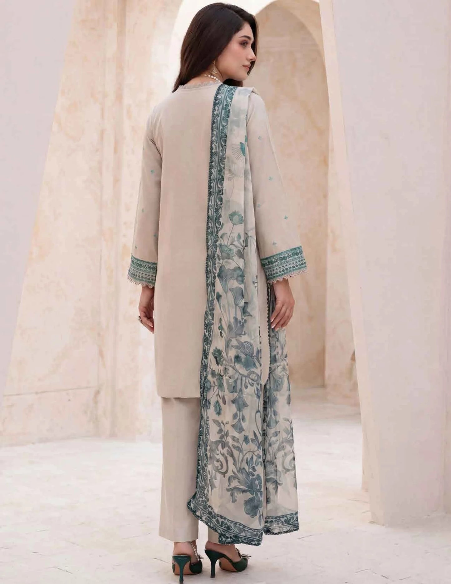 AMAL Spring Pret by Allys – Premium Embroidered Cambric 3PC Stitched Suit