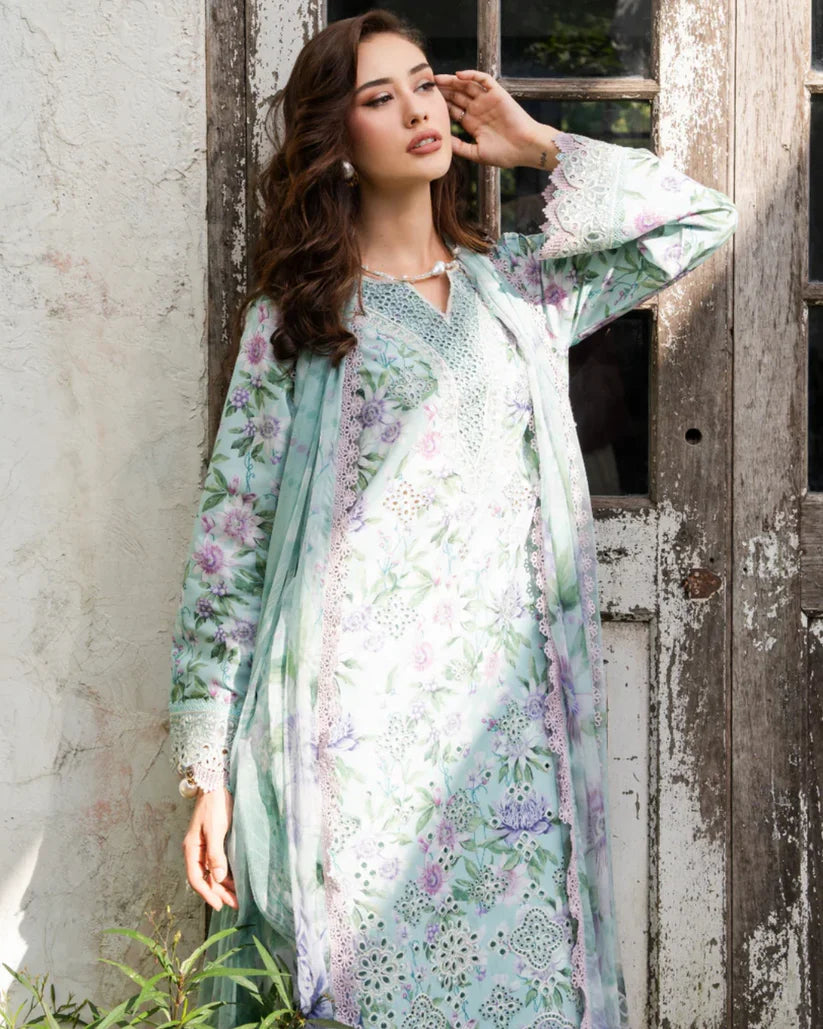 Aabyaan Shezlin Chikankari Lawn 2026 – Embroidered 3 Piece Suit (AZ-13)