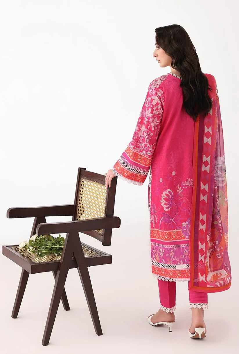 Roheenaz Rosette 3-Piece stitched Lawn Suit (Lumina)