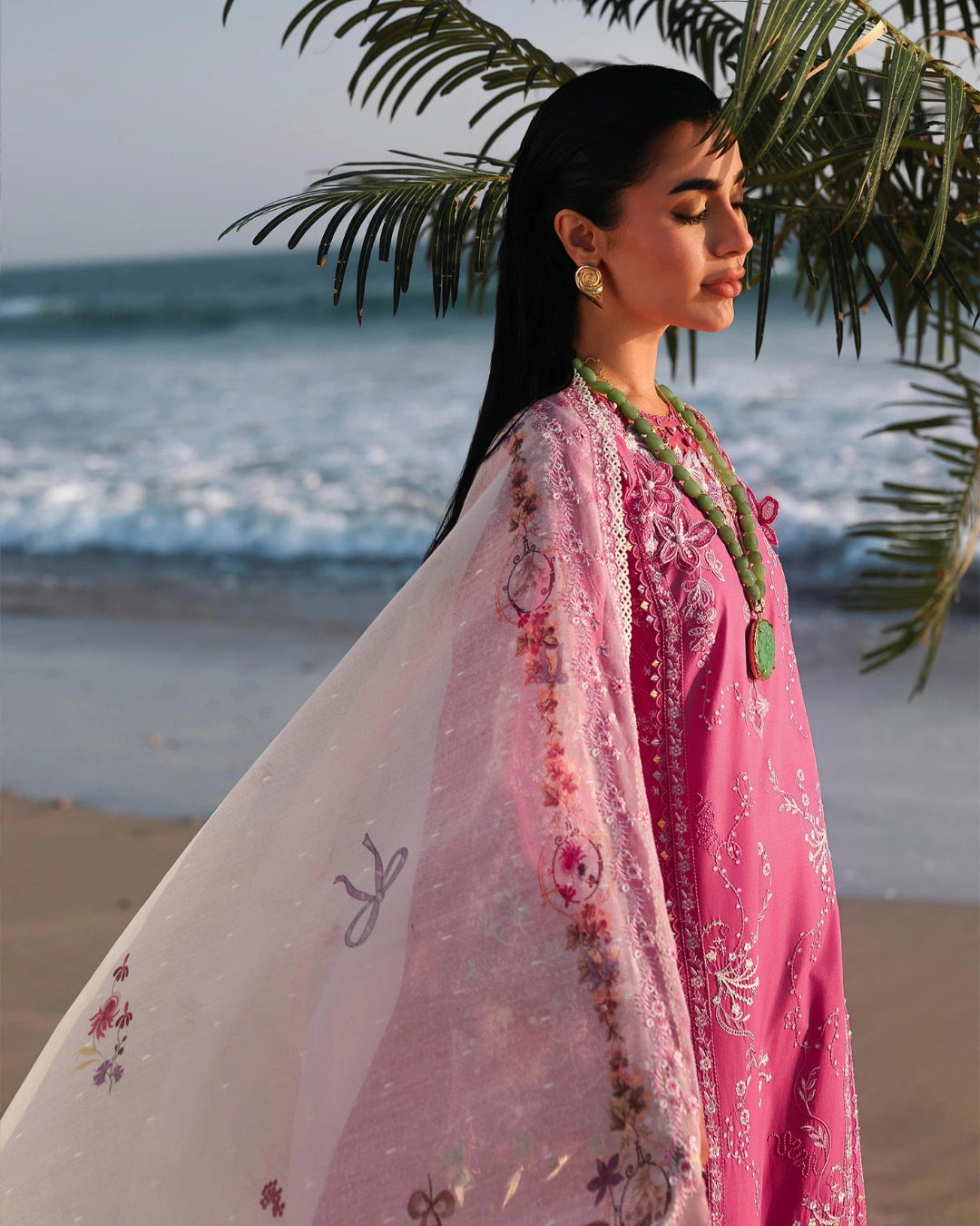 Qalamkar 3-Piece Chikankari Embroidered Luxury Lawn Suit (Unstitched) SA #13
