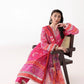 Roheenaz Rosette  Lumina 3-Piece Unstitched Lawn Suit | Printed Shirt with Embroidered Neckline & Chiffon Dupatta