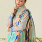 Roheenaz Rosette  Weave of Light 3-Piece Unstitched Lawn Suit | Printed Shirt with Embroidered Neckline & Chiffon Dupatta