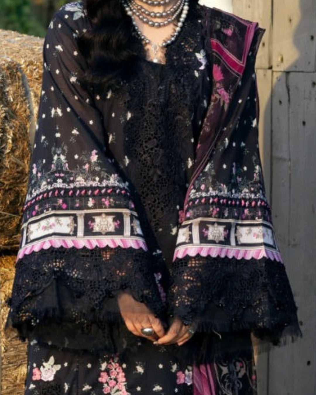 ELAF PREMIUM - Chikankari - Prints Collection with Chiffon (unstitched)