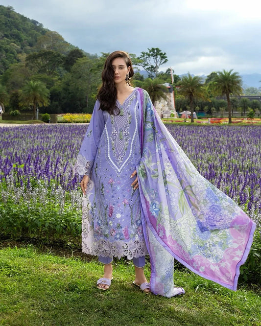 Daisy Reverie – Chikan Embroidered Lawn with Silk Dupatta
