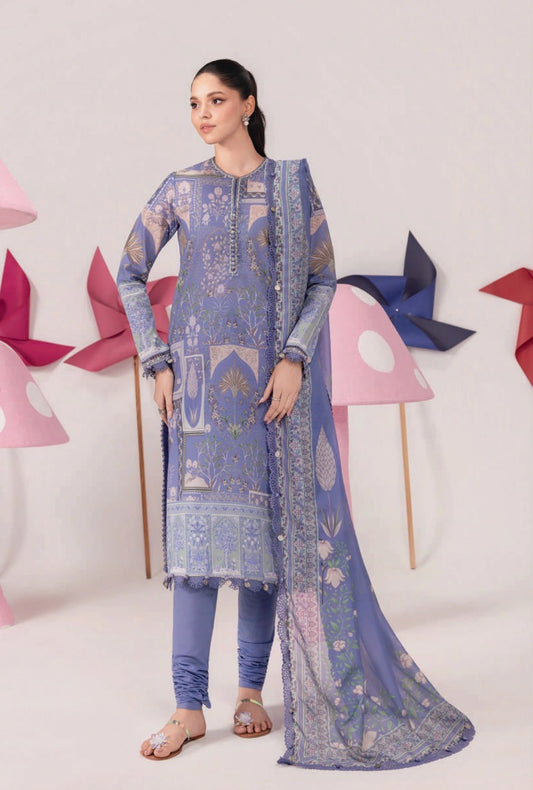 MariaB MBasics Printed & Embroidered Lawn Unstitched 3 Piece Suit (unstitched)