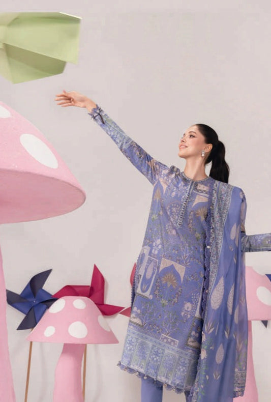 MariaB MBasics Printed & Embroidered Lawn Unstitched 3 Piece Suit (unstitched)