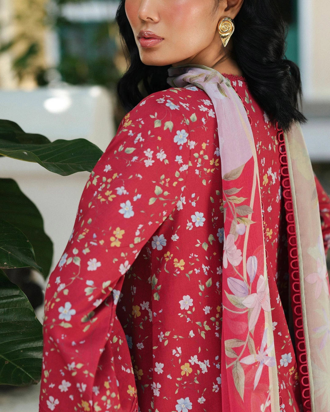 Qalamkar Qprints | Digital Printed Lawn Chikankari Embroidered Suit | LENA