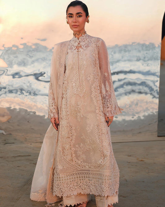 Qalamkar 3-Piece Chikankari Embroidered Luxury Lawn Suit (Unstitched) SA #15