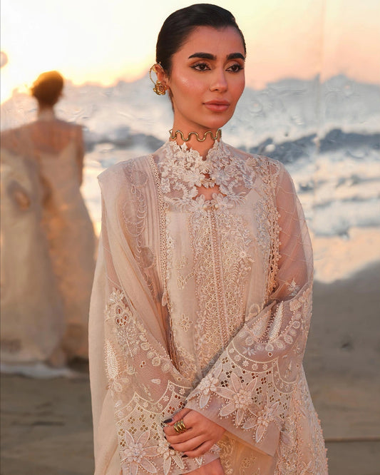 Qalamkar 3-Piece Chikankari Embroidered Luxury Lawn Suit (Unstitched) SA #15