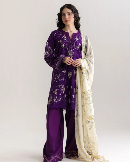 Coco By Zara Shahjahan Embroidered Lawn 3-Piece Unstitched Suit (Eira-10B)