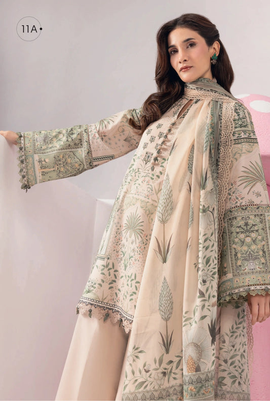MariaB MBasics Printed & Embroidered Lawn Unstitched 3 Piece Suit (unstitched)