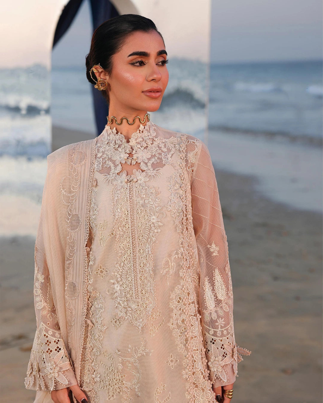 Qalamkar 3-Piece Chikankari Embroidered Luxury Lawn Suit (Unstitched) SA #15
