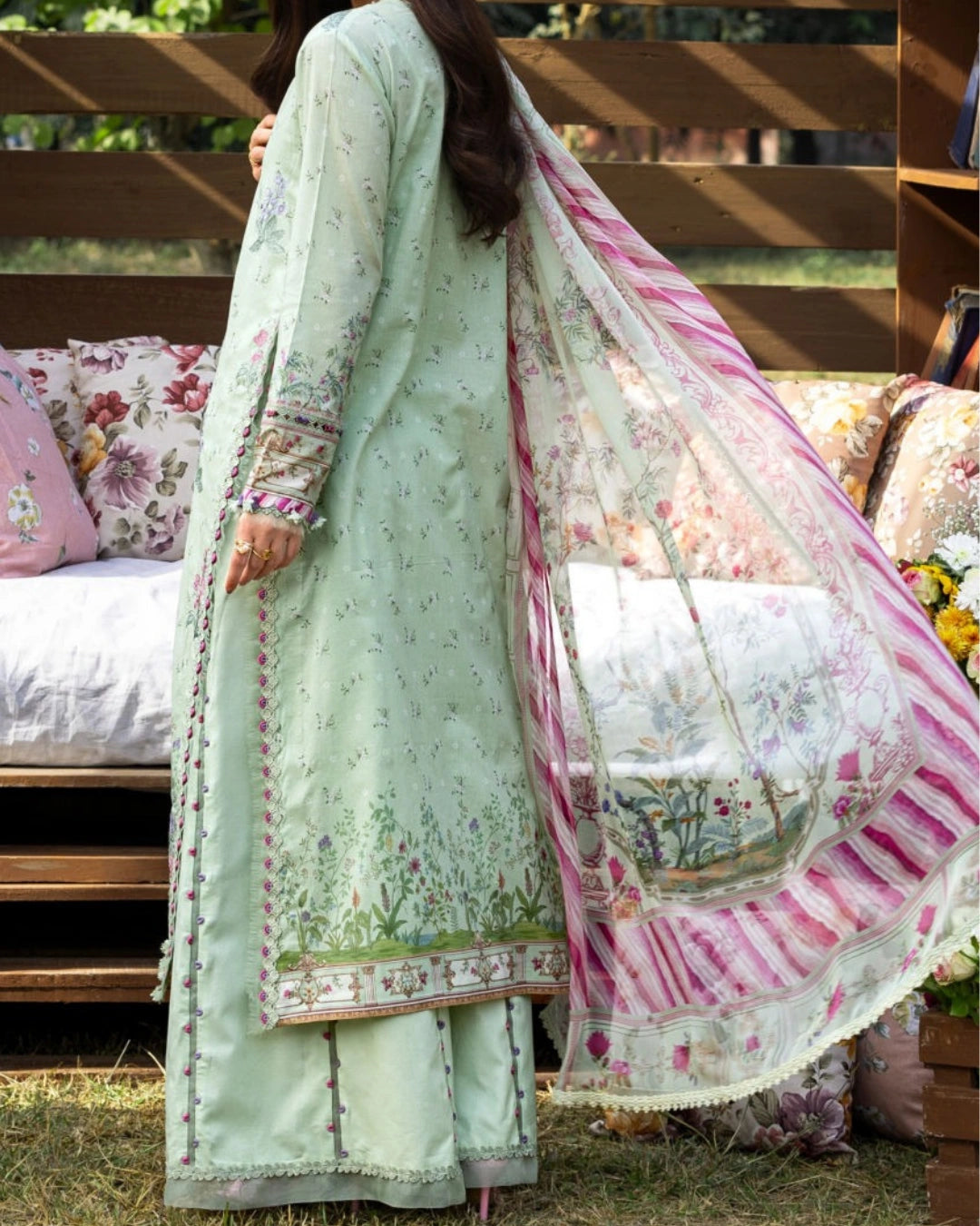 ELAF PREMIUM - Chikankari - Prints Collection with Chiffon (unstitched)