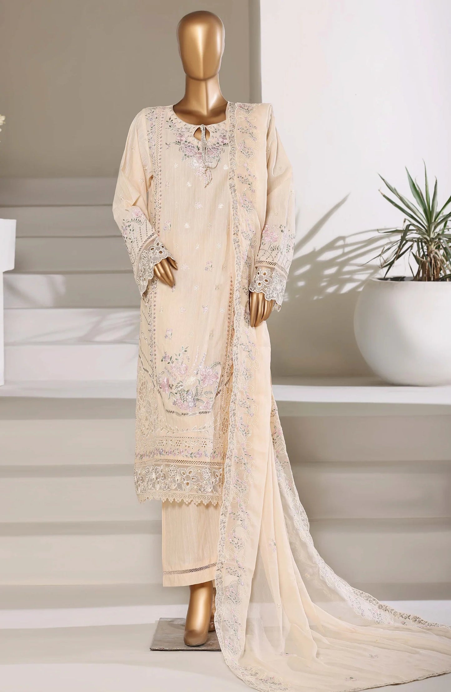 Sadabahar Luxury Embroidered Stitched 3-Piece Suit – D-05 | Festive Collection